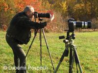 Jirka Kolbaba při práci v Bílých Karpatech